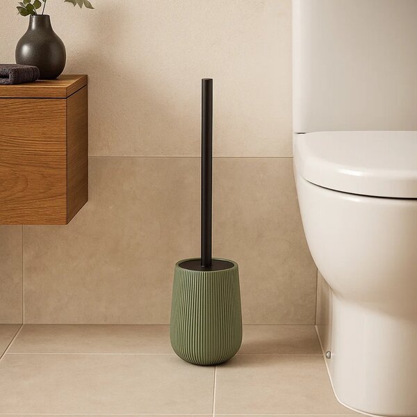 WC kefa Stripe, zelená/s čiernymi prvkami