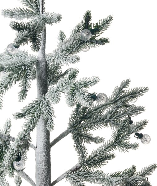 Umelý LED vianočný stromček zelená krémová biela PVC 180 cm s osvetlením zasnežený efekt moderný škandinávsky štýl interiér exteriér