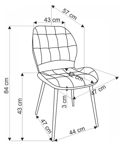 Jedálenská stolička Valeria, žltá