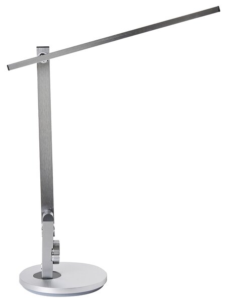 Stolná LED lampa strieborná syntetický materiál 3 režimy teploty svetla so stmievačom nastaviteľná kancelária