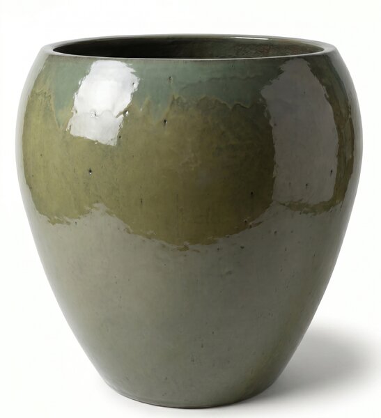 Veľký keramický kvetináč LAFONTAINE 2 – Khaki XL (52x52 cm)