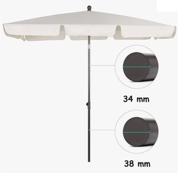 TRENDIE Záhradný slnečník 125x200 cm tmavo béžový