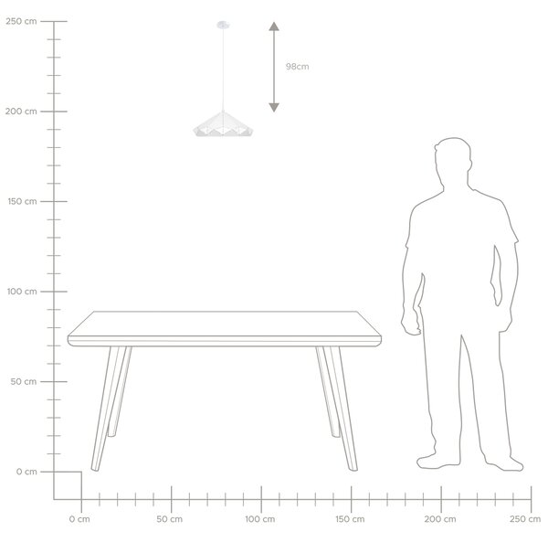 Závesná lampa biela kovová 112 cm zváraná geometrické tienidlo stropné svietidlo industriálny štýl obývačka jedáleň
