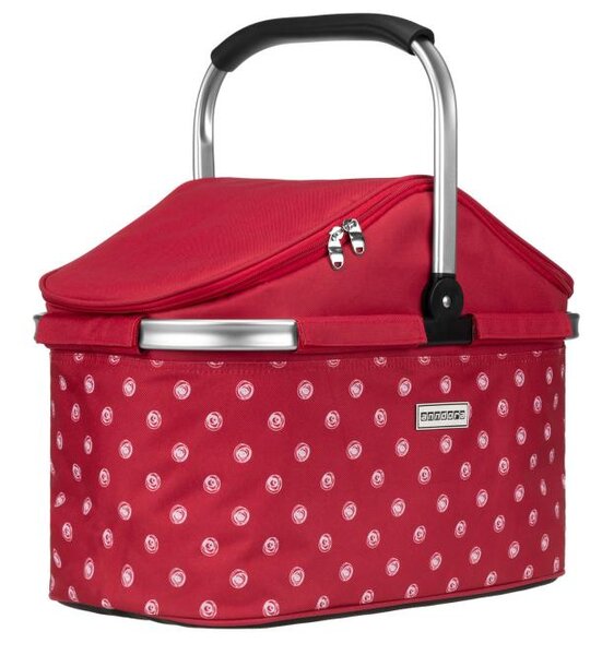 Anndora Nákupny chladiací košík 25 litrov - Červený s bodkami