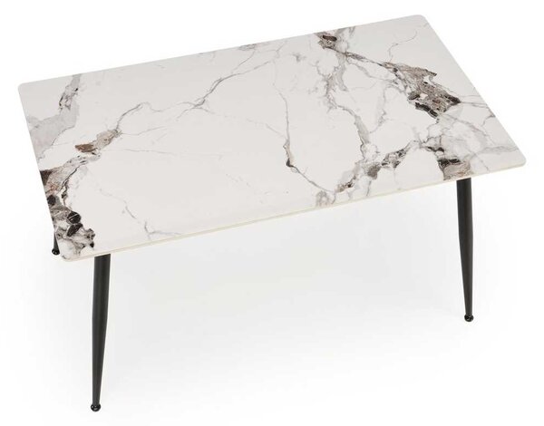 Jedálenský stôl Webster 140 cm, mramor / čierna
