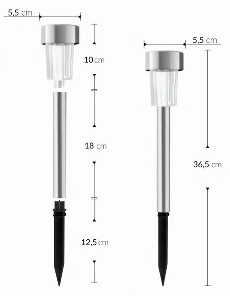 Sada 8 LED solárnych lámp - farebné