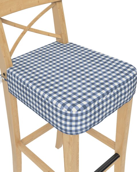 Poťah na barovú stoličku Ingolf farba produktu tmavomodrá látka vzorované