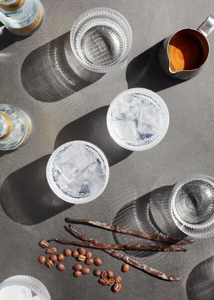 Ferm LIVING Poháre na vodu Ripple číre 200 ml, 4 ks