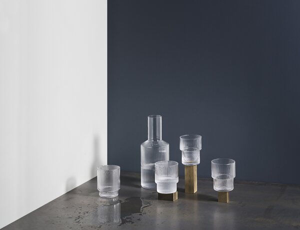 Ferm LIVING Poháre na vodu Ripple číre 200 ml, 4 ks