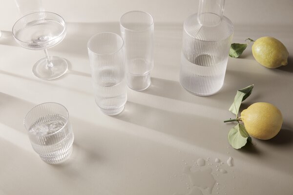 Ferm LIVING Poháre na vodu Ripple číre 200 ml, 4 ks