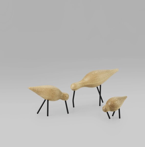 Normann Copenhagen Vtáčik Shorebird, stredný – dub/čierny