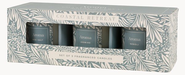 Vonné sviečky Coastal Retreat (Sea Salt, Neroli, Jasmine), 3 ks
