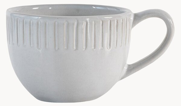Porcelánové hrnčeky's vrúbkovaným okrajom Organic, 4 ks