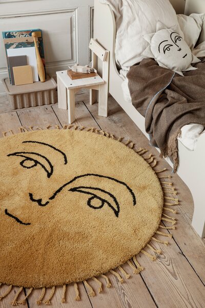 Ferm Living Detský vankúš Sun – prírodný