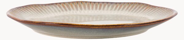 Porcelánové plytké taniere's vrúbkovaným okrajom Organic, 4 ks