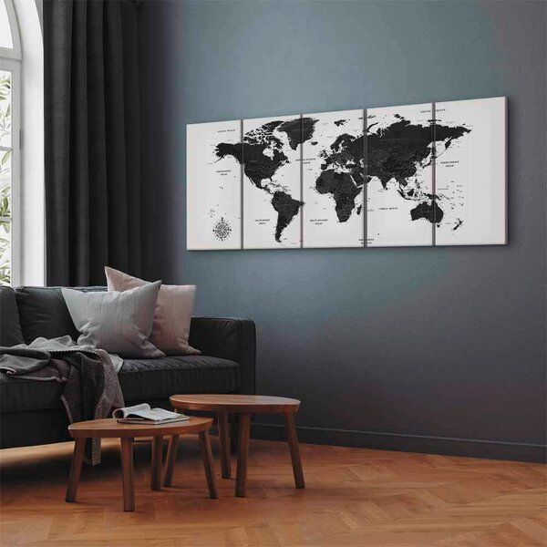 OBRAZ NA PLÁTNE, text, mapa sveta, 100/40/1,2 cm artgeist - Online Only bytové doplnky, Online Only