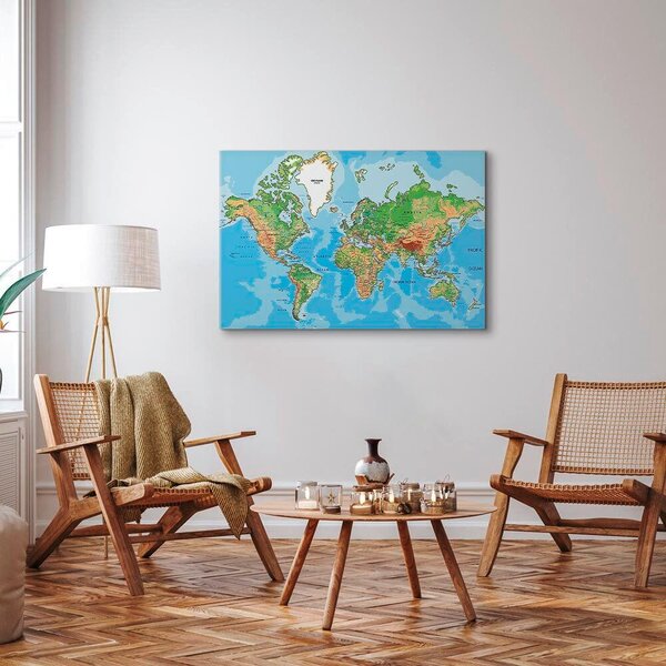 OBRAZ NA PLÁTNE, mapa sveta, 60/40/1,2 cm artgeist - Online Only bytové doplnky, Online Only