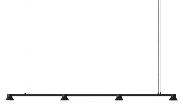 Normann Copenhagen Lineárna závesná lampa Hat, veľká – čierna