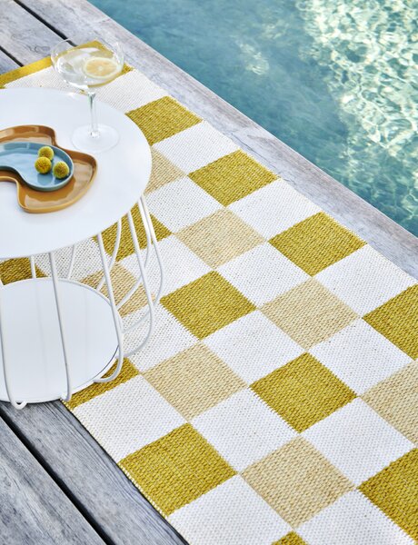 Pappelina Koberec PIX Mustard/Vanilla/Pale Yellow – horčicový, veľkosť koberca 70 x 300 cm
