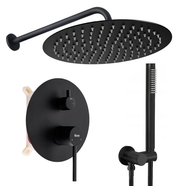 Podomietková sprchová súprava Rea Foss Clif Black + BOX