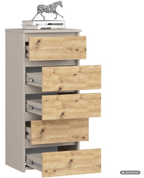Ak furniture Komoda CL5 40 cm kašmír/dub Artisan