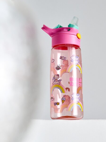 Sinsay - Fľaša na vodu s rúčkou a slamkou Hello Kitty - viacfarebná