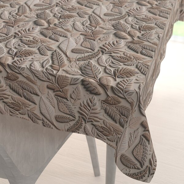 Biante Dekoračný obdĺžnikový obrus Terra TRA-004 3D listy na zelenosivom 50x100 cm