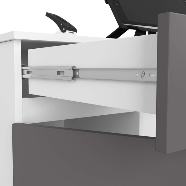 Ak furniture Písací stôl CLP A5 135 cm biely/sivý