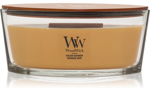 Woodwick Opulent Wood Golden Bourbon vonná sviečka s dreveným knotom (hearthwick) 453.6 g