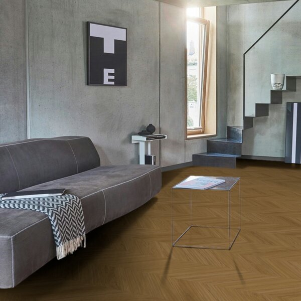 Vinyl Parador Trendtime 10 Chevron Dub Oxford karamelovo hnedý štruktúra M4V, 1750867, 488x118x2,5mm