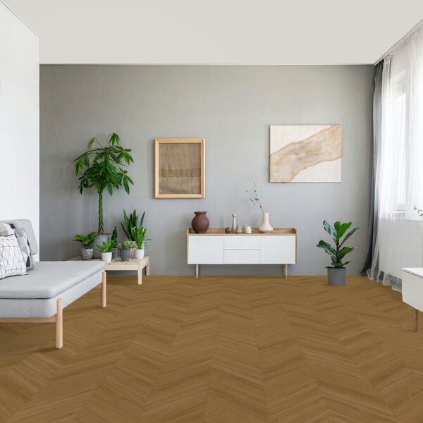 Vinyl Parador Trendtime 10 Chevron Dub Oxford karamelovo hnedý štruktúra M4V, 1750867, 488x118x2,5mm