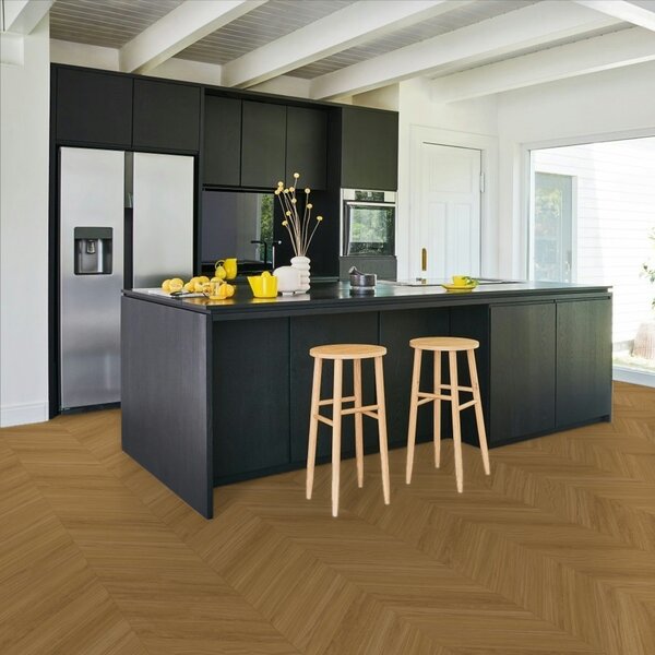 Vinyl Parador Trendtime 10 Chevron Dub Oxford karamelovo hnedý štruktúra M4V, 1750867, 488x118x2,5mm