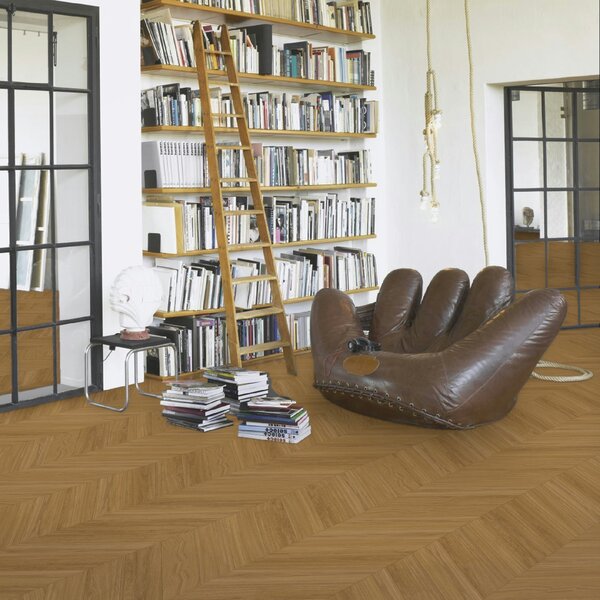 Vinyl Parador Trendtime 10 Chevron Dub Oxford karamelovo hnedý štruktúra M4V, 1750867, 488x118x2,5mm