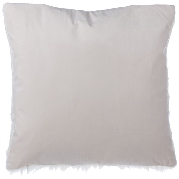 Sada 2 dekoratívnych vankúšov biela umelá kožušina 45 x 45 cm štvorcové vankúše bytové doplnky