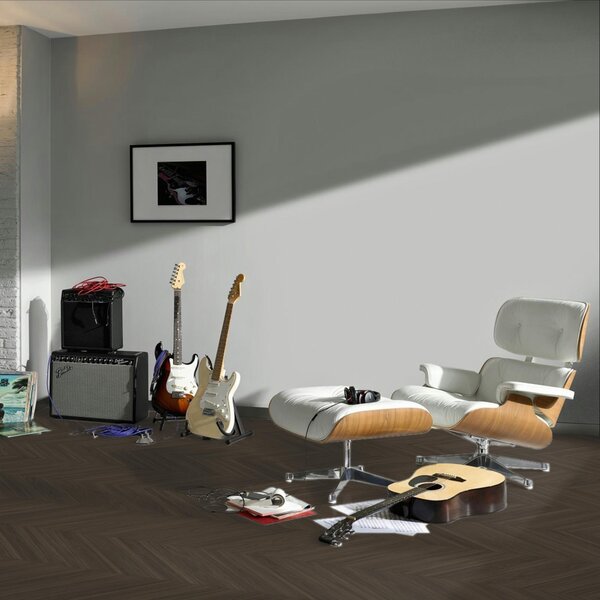 Vinyl Parador Trendtime 10 Chevron Dub Oxford tmavo hnedý štruktúra M4V, 1750866, 488x118x2,5mm