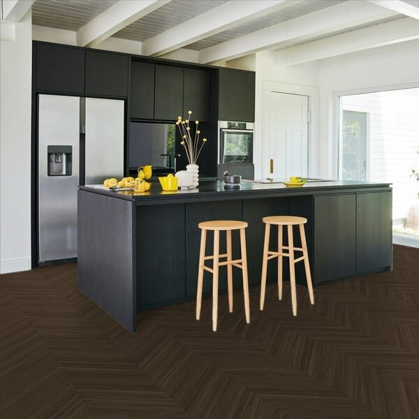 Vinyl Parador Trendtime 10 Chevron Dub Oxford tmavo hnedý štruktúra M4V, 1750866, 488x118x2,5mm