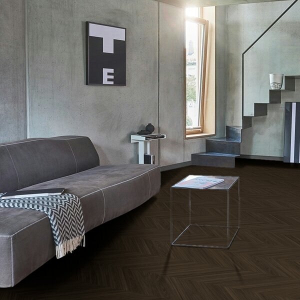 Vinyl Parador Trendtime 10 Chevron Dub Oxford tmavo hnedý štruktúra M4V, 1750866, 488x118x2,5mm