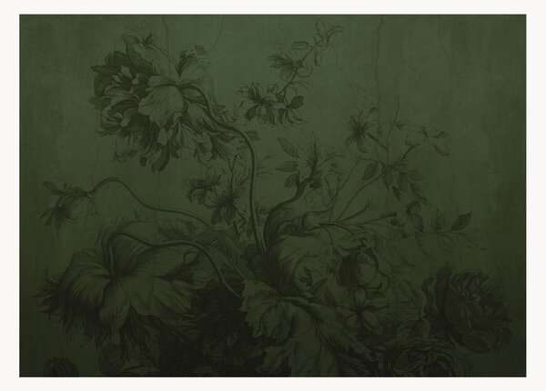Vliesová tapeta Gradient Flowers Green