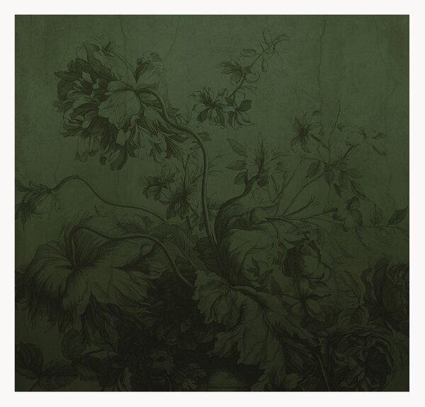 Vliesová tapeta Gradient Flowers Green