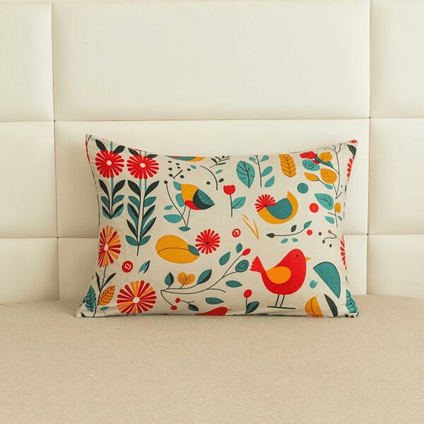 Dekoračný poťah na vankúš RETRO BIRD 50x70 cm, farebný