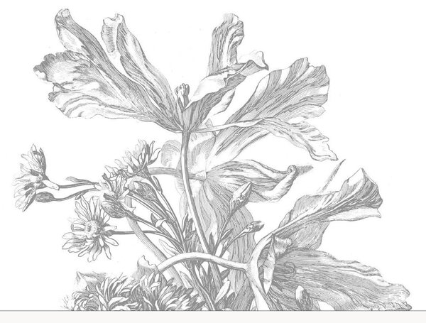 Vliesová tapeta Engraved Flowers