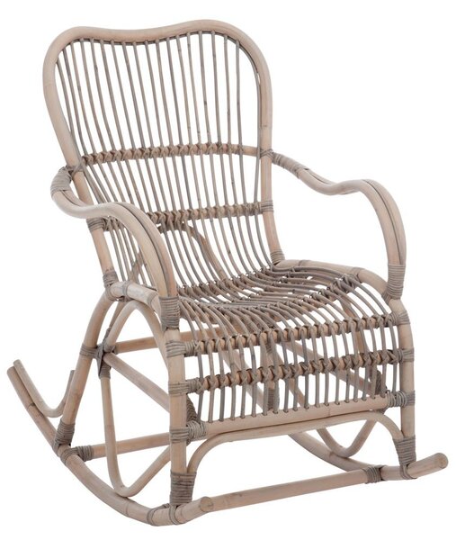 Ratanové hojdacie kreslo Rocking šedé - 98*56*93 cm - J-Line by Jolipa