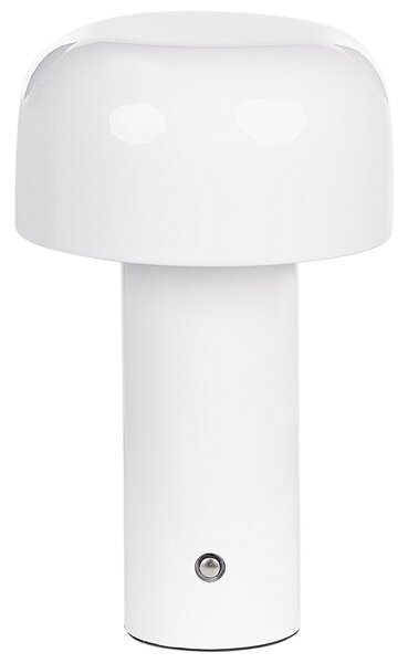Stolná lampa biela železo s dotykovým vypínačom nabíjanie cez USB kábel bezdrôtová moderný štýl interiér exteriér