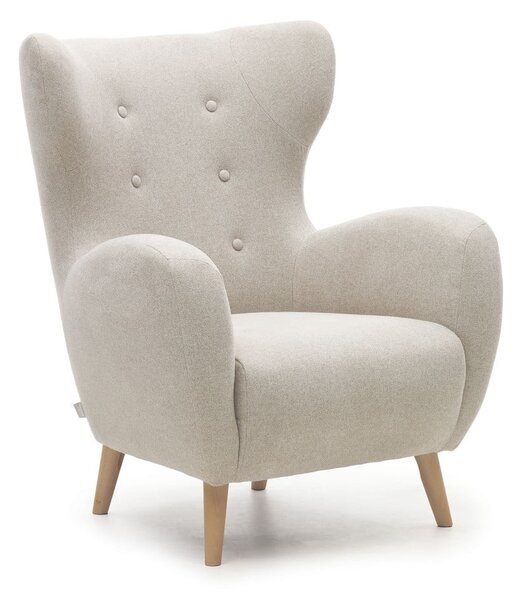 Béžové kreslo ušiak Patio – Kave Home