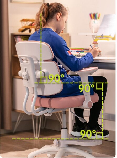 Detská rastúca stolička Neoseat KIDDY THREE — látka, ružová
