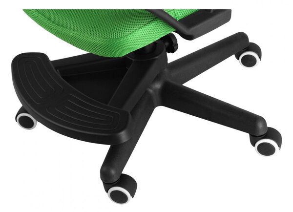 Detská stolička Neoseat MONKEY s podnožou — látka, čierna / zelená