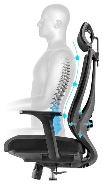 Kancelárska ergonomická stolička Neoseat AMADORA — čierna, nosnosť 150 kg