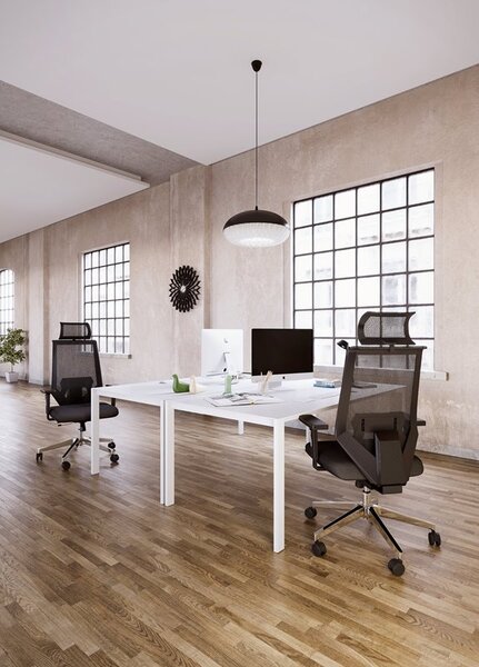 Kancelárska ergonomická stolička EDGE NET — sieť / látka, čierna, nosnosť 150 kg
