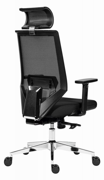 Kancelárska ergonomická stolička EDGE NET — sieť / látka, čierna, nosnosť 150 kg
