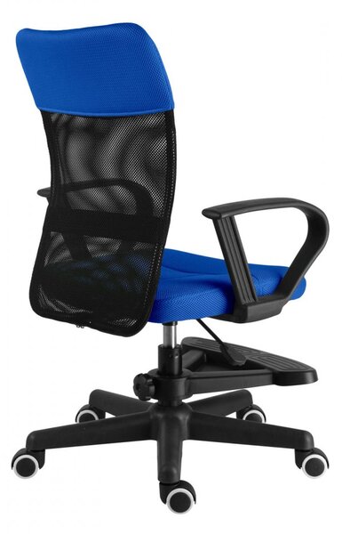 Detská stolička Neoseat MONKEY s podnožou — látka, čierna / tmavo modrá